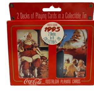 1995 Christmas Coca Cola Playing‎ Cards Collectible Tin